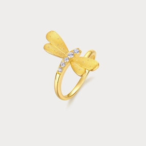Gold Dragonfly Ring Lovely Design