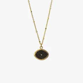 Fall Item Mixed Metals Evil eye Necklace with CZ Accent