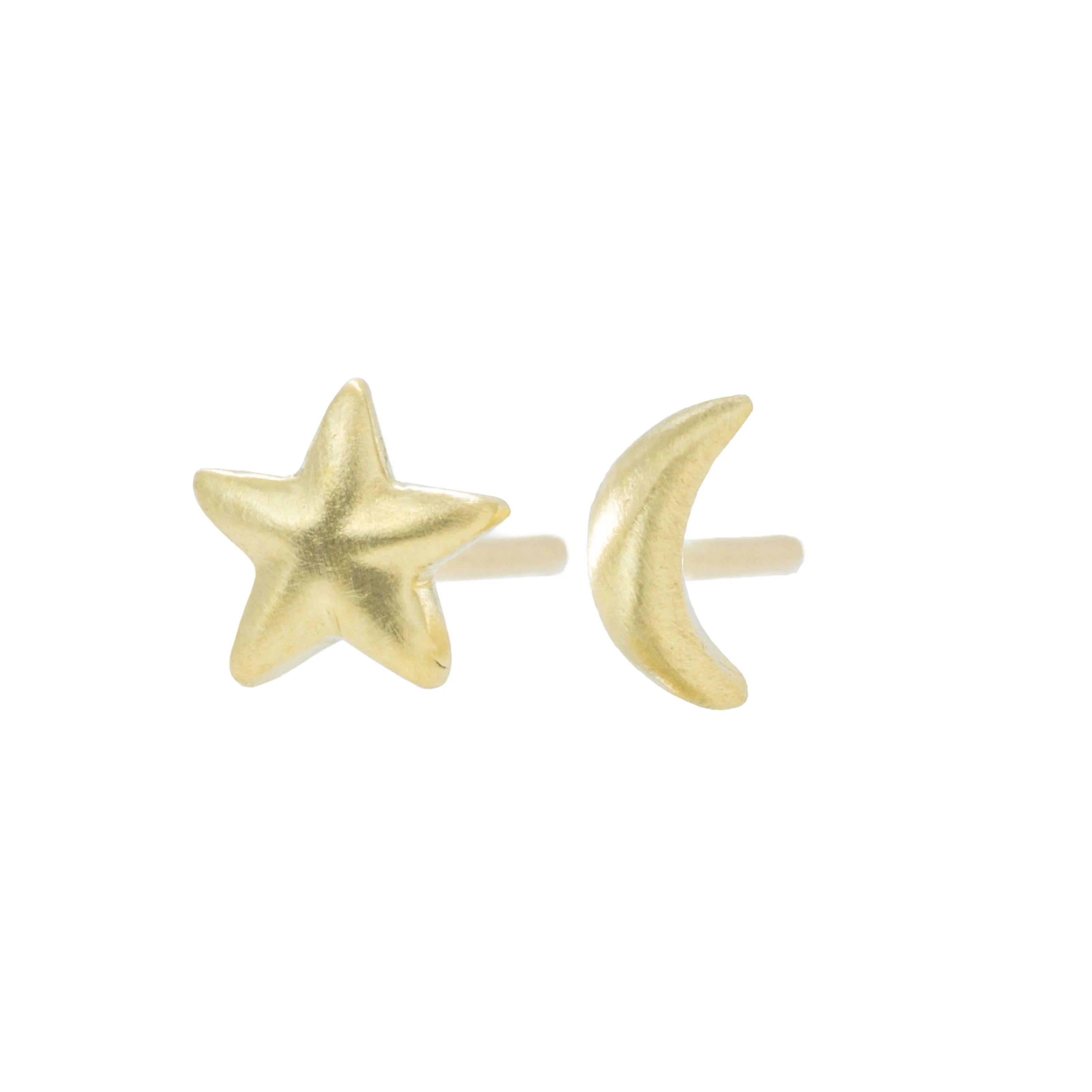 Modern Highlight 18k Golden Celestial Studs - 18k Gold