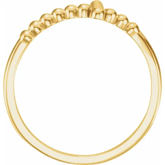 14K Yellow Beaded Sideways Cross Ring Affordable Work