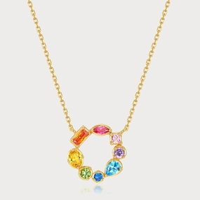 Travel Ready Rainbow Circle Necklace
