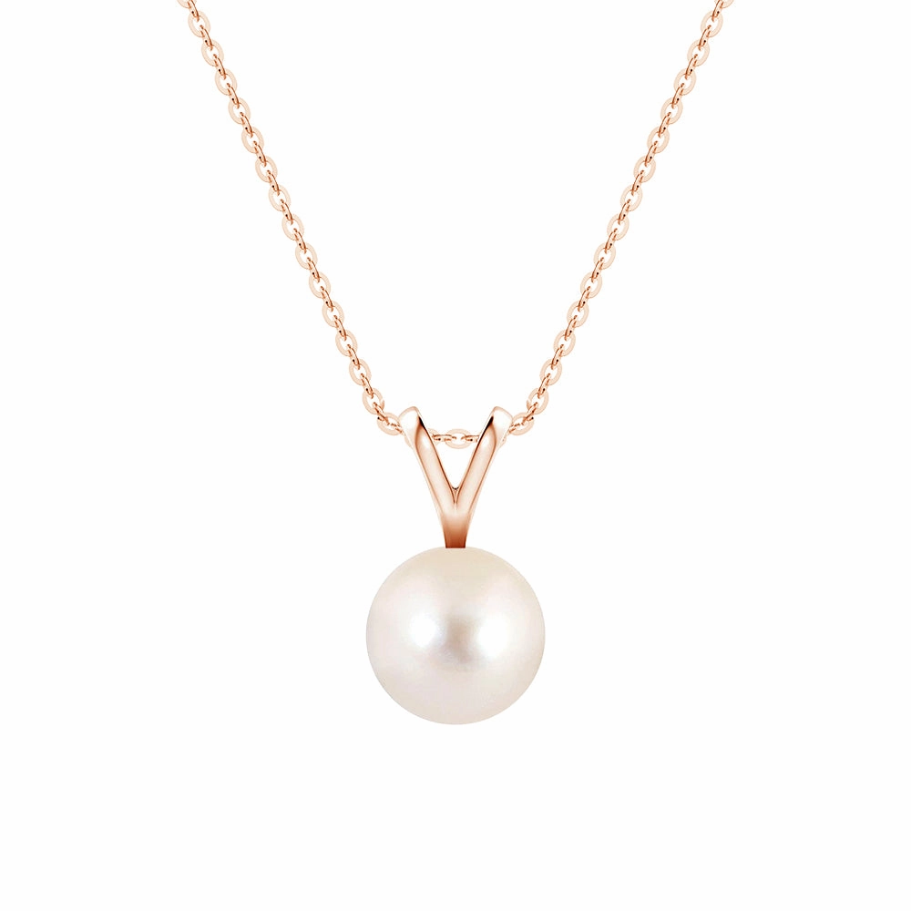 Vogue Accent 8mm Freshwater Cultured Pearl Solitaire V Bale Pendant