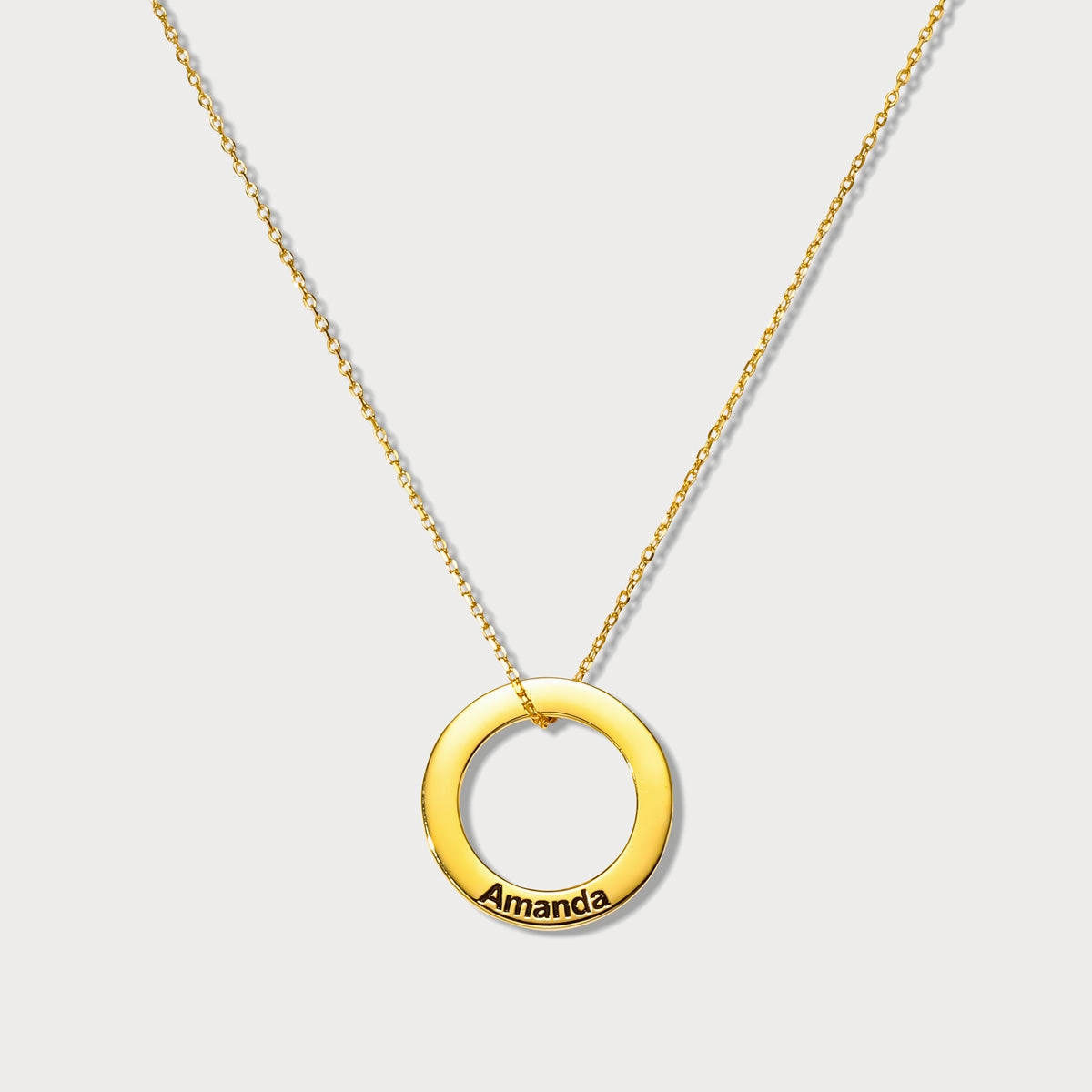 Linked Circle Custom Name Necklace Versatile Item