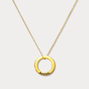 Linked Circle Custom Name Necklace Versatile Item