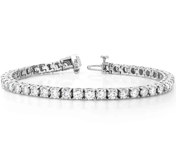 Adaptable Detail Timeless Tradition Bremer Jewelry Tennis Diamond Bracelet in 18K White Gold (3.90ctw)