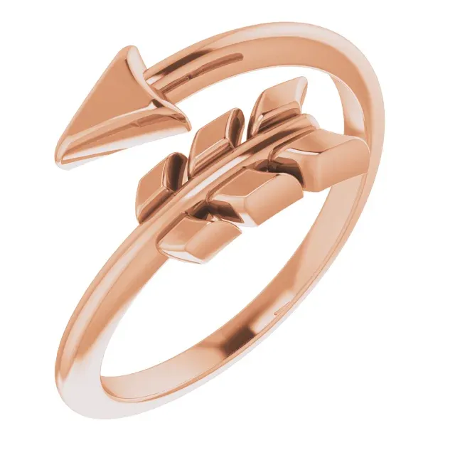 Low-Cost Symbol Branded Statement 14K Rose Arrow Ring