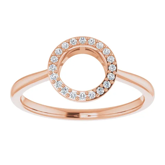 14K Rose 1/10 CTW Diamond Circle Ring Daily Detail Urban Style