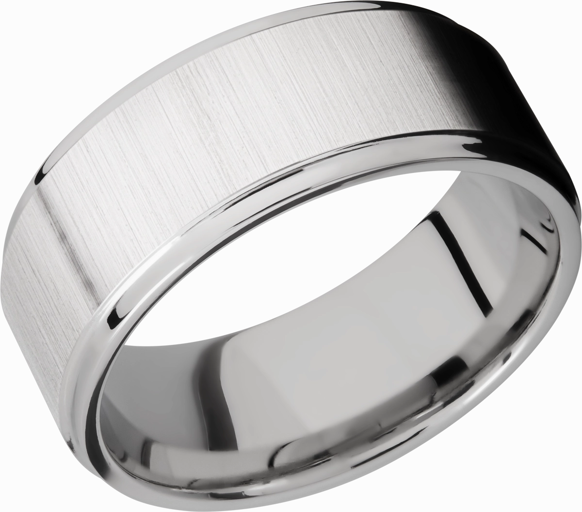 Custom Style Cobalt chrome 9mm flat band with grooved edges