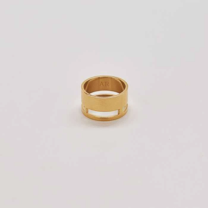 Classic Choice Gold Geo Wide Bar Ring