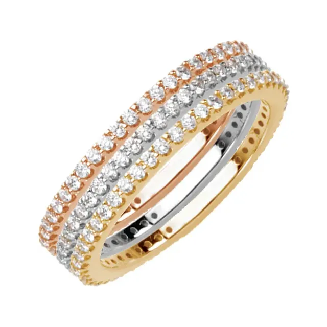 14K Yellow 1/3 CTW Diamond Stackable Ring Size 7 Sleek Style