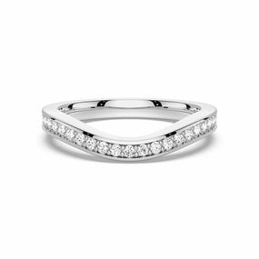Vibrant Craftwork V Curved Moissanite Wedding Band with Pav?? Setting