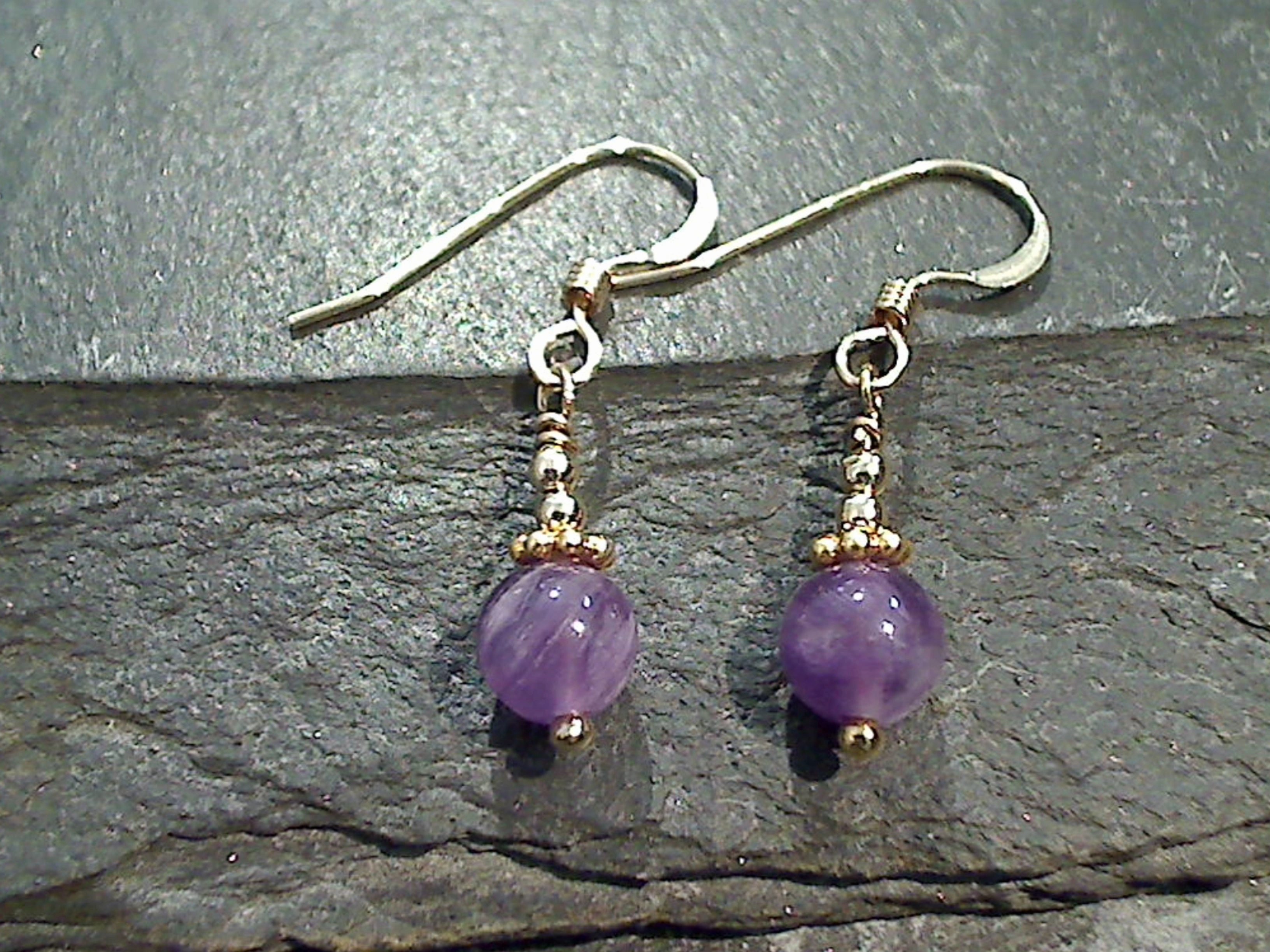Formal Embellishment Beautiful Accessory Amethyst, Gold Filled Earrings