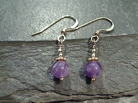 Formal Embellishment Beautiful Accessory Amethyst, Gold Filled Earrings