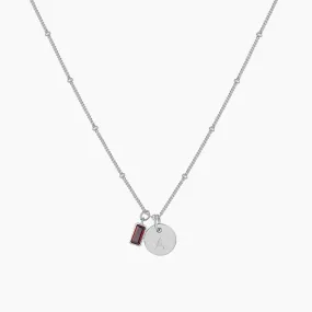 Distinctive Adornment Birthstone Initial Pendant Beads Necklace