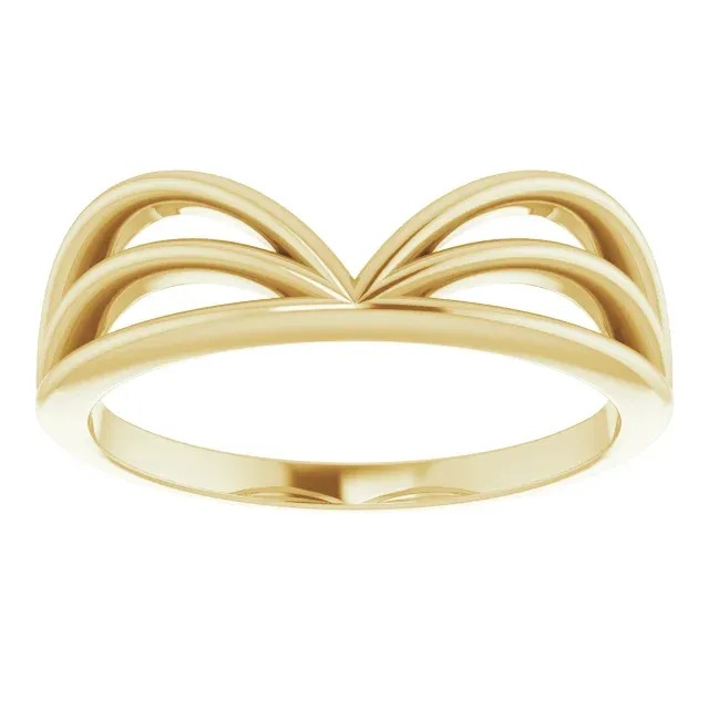 Eternal Design Personal expression 14K Yellow Crown "V" Ring