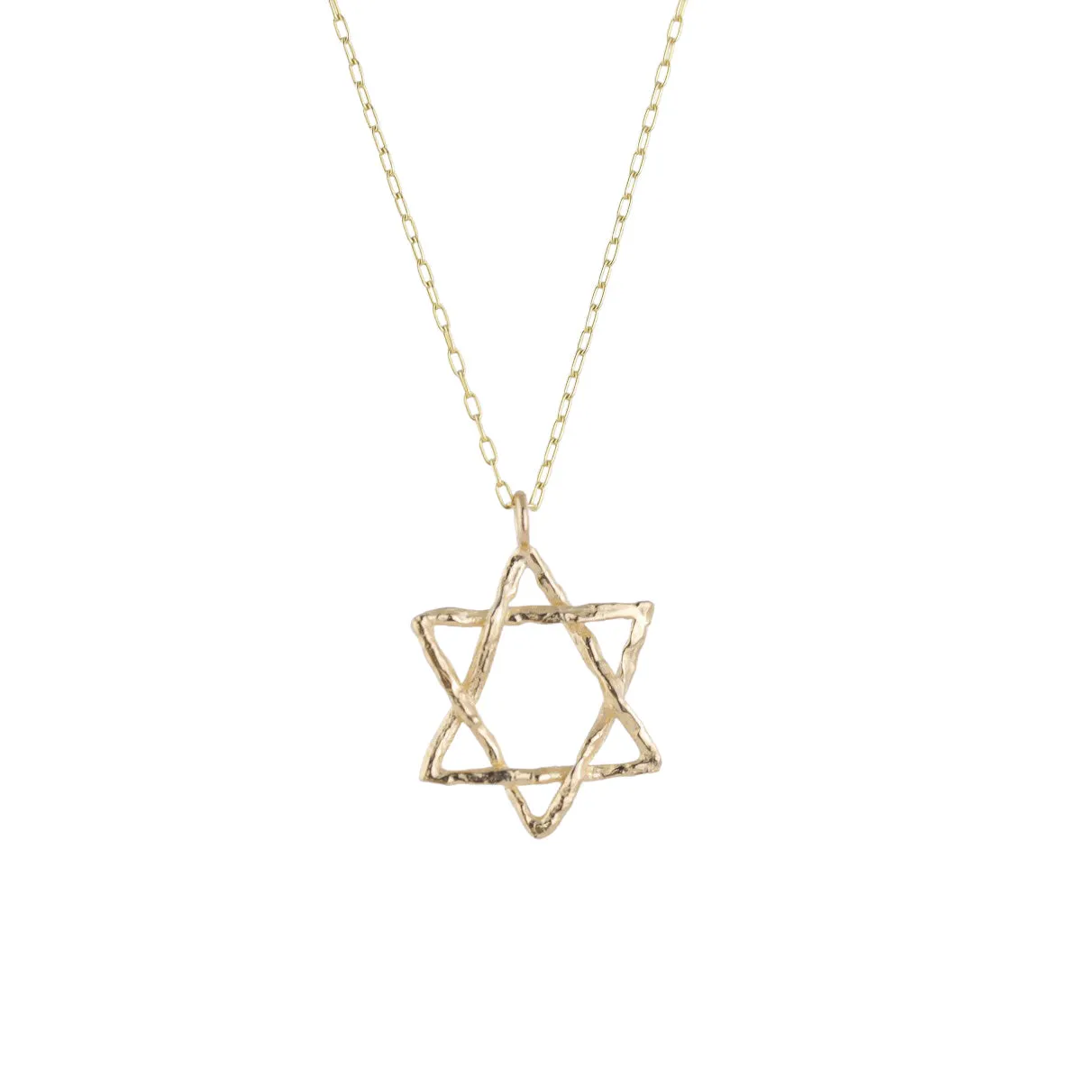 Gleaming Accent Large Branch Star of David - 14k Gold