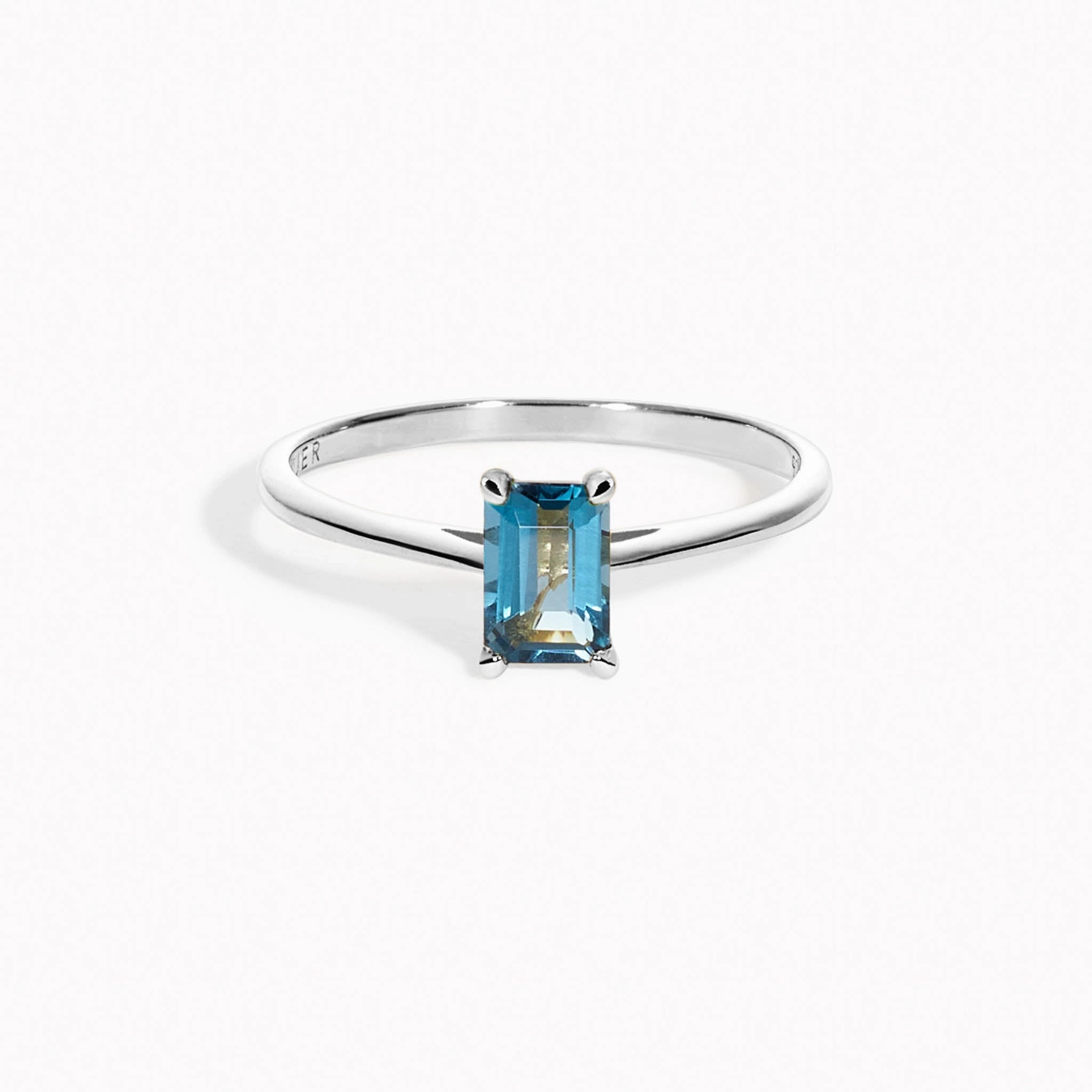 Baguette Ring London Blue Topaz Silver - Charlotte Stylish Design Refined Element