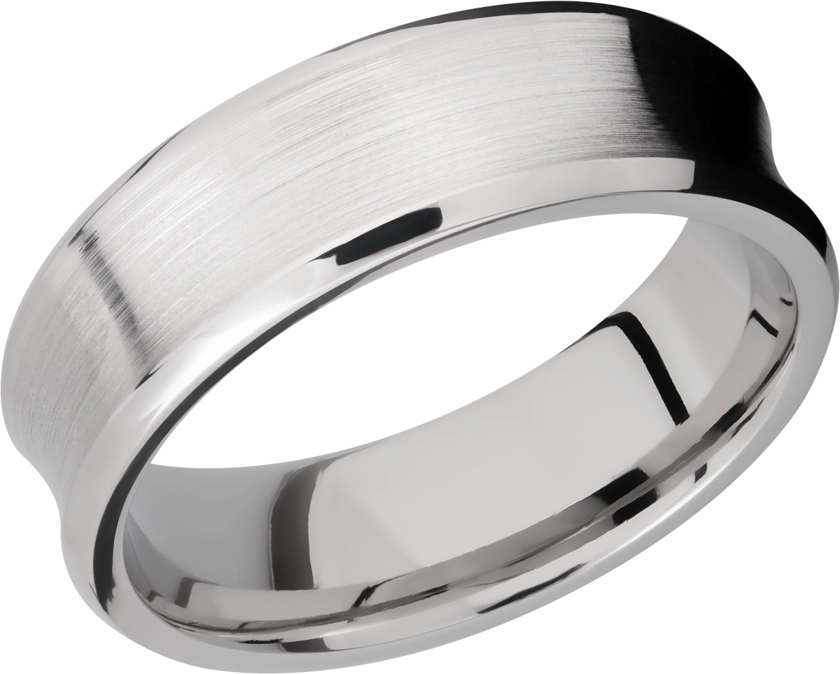 Brilliant Accent Sophisticated Look Cobalt chrome 7mm concave beveled band