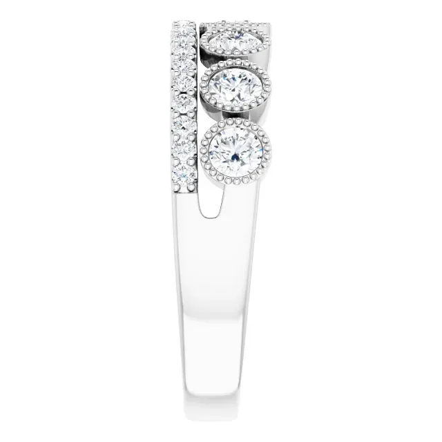 Elegant Appeal Luxury Detail 14K White 1 CTW Lab-Grown Diamond Ring