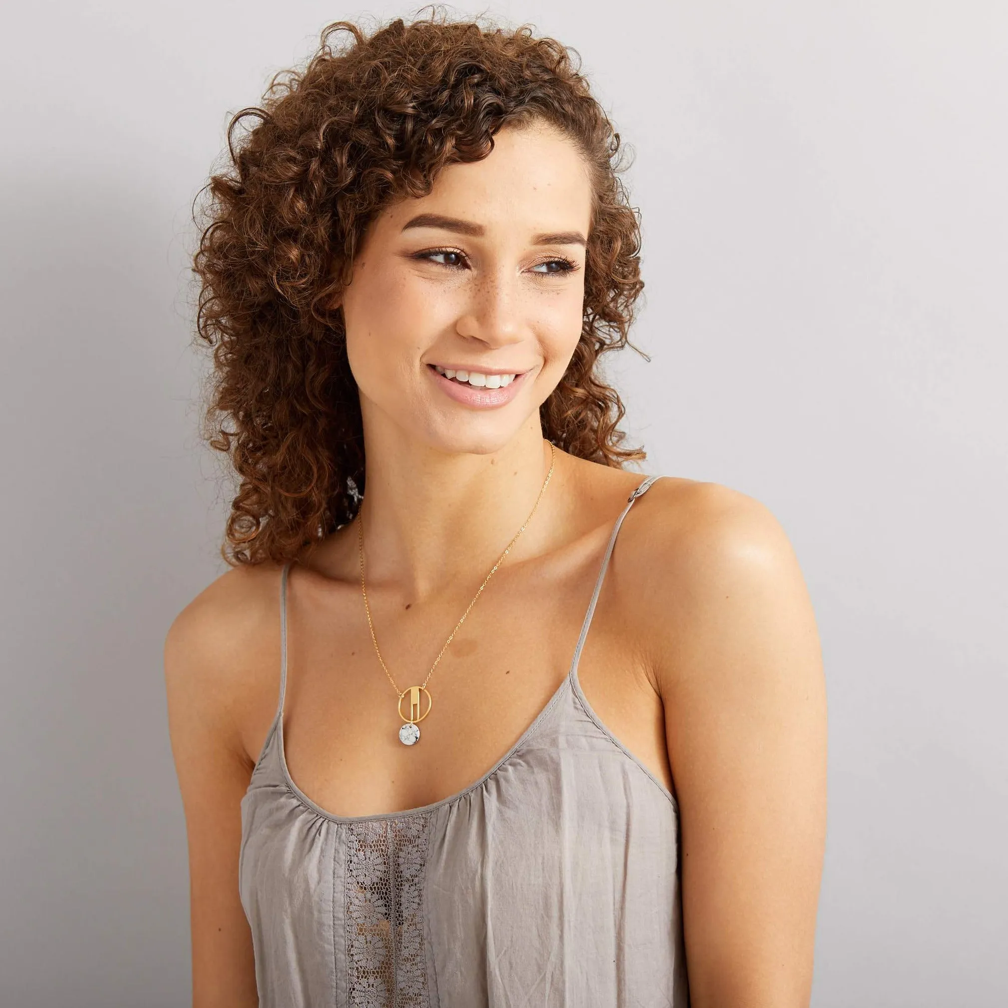 Business Woman Personal expression Juno - Round Necklace with White Howlite