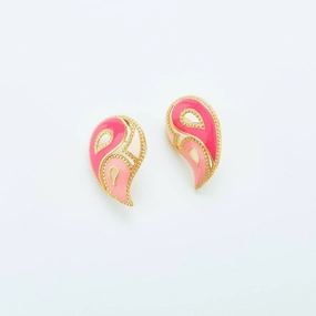 Modern Vibe Vintage Avon Pink Paisley Earrings