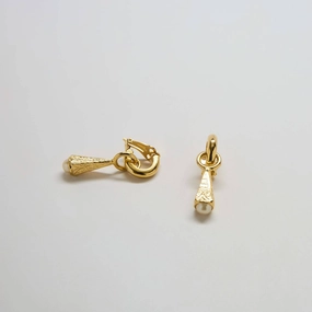 Lustrous Form Vintage Baroque Pearl Hoop Drop Earrings