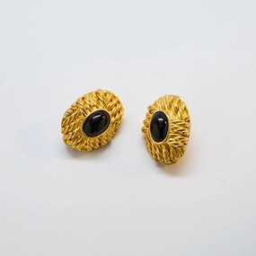 Fresh Design Gift Fit Vintage Black and Gold Woven Earrings