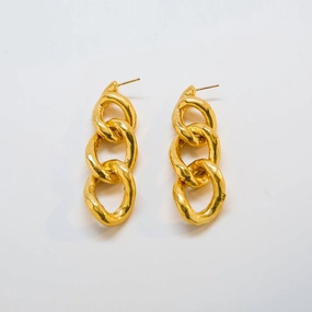 Vintage Chain Link Drop Earrings Expressive Feature Soft Tone