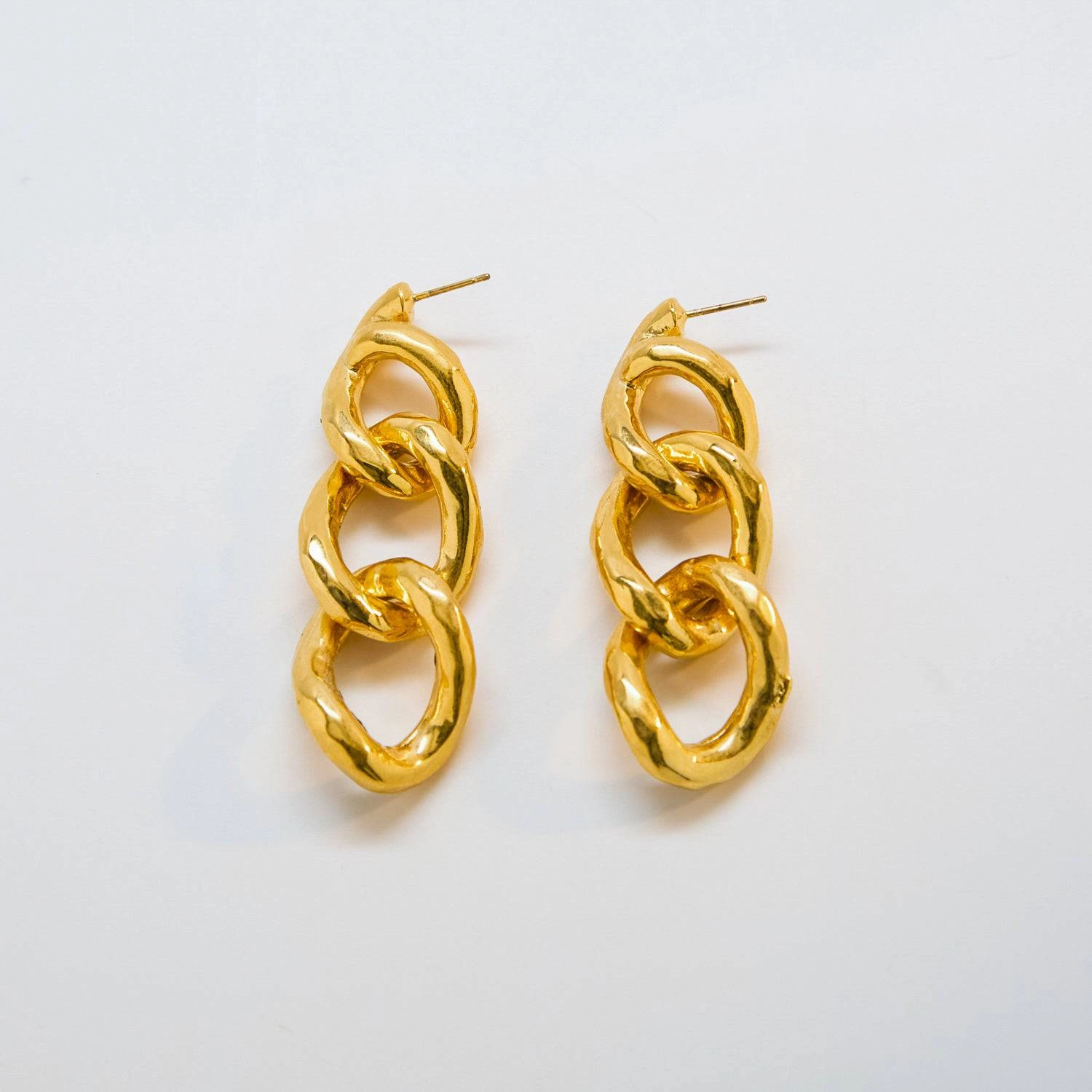 Vintage Chain Link Drop Earrings Expressive Feature Soft Tone