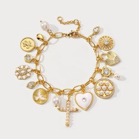 Cultural Heritage Lucky Blends Vintage Cross Charm Bracelet
