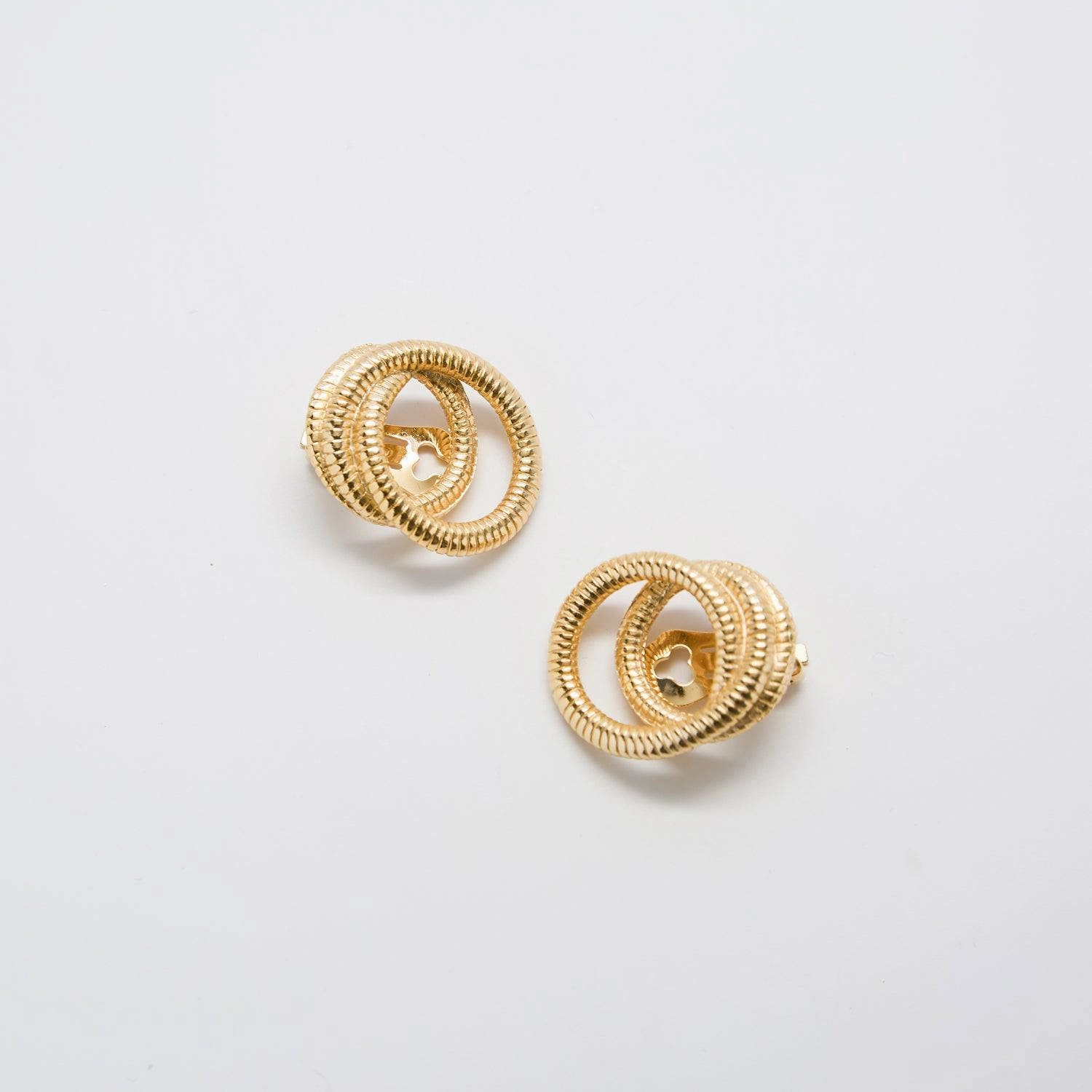 Luxe Moment Sparkling finish Vintage Gold Coiled Clip-on Earrings
