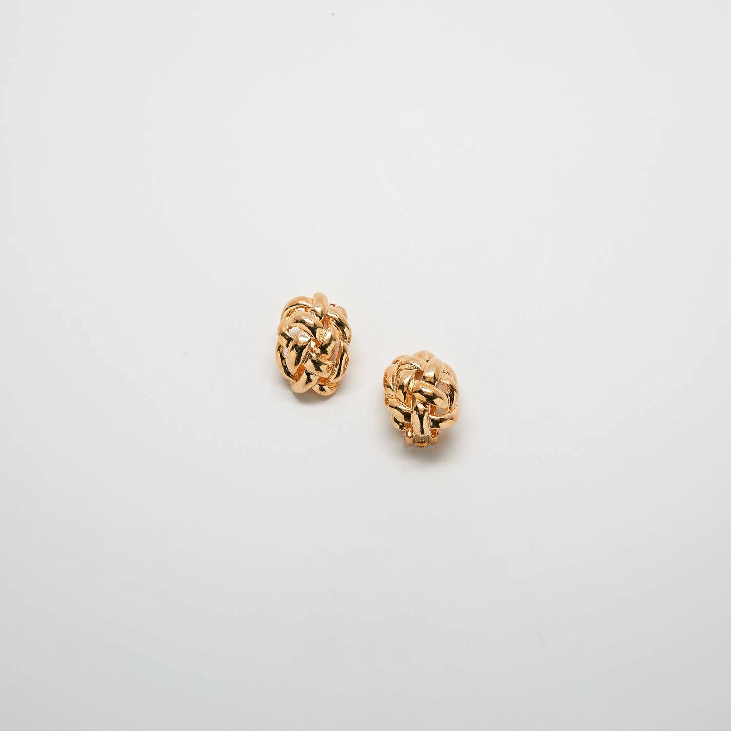 Radiant Style Muted Mood Vintage Gold Woven Dome Earrings