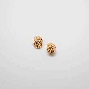 Radiant Style Muted Mood Vintage Gold Woven Dome Earrings