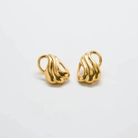 Vintage Monet Abstract Gold Earrings Chic Accent