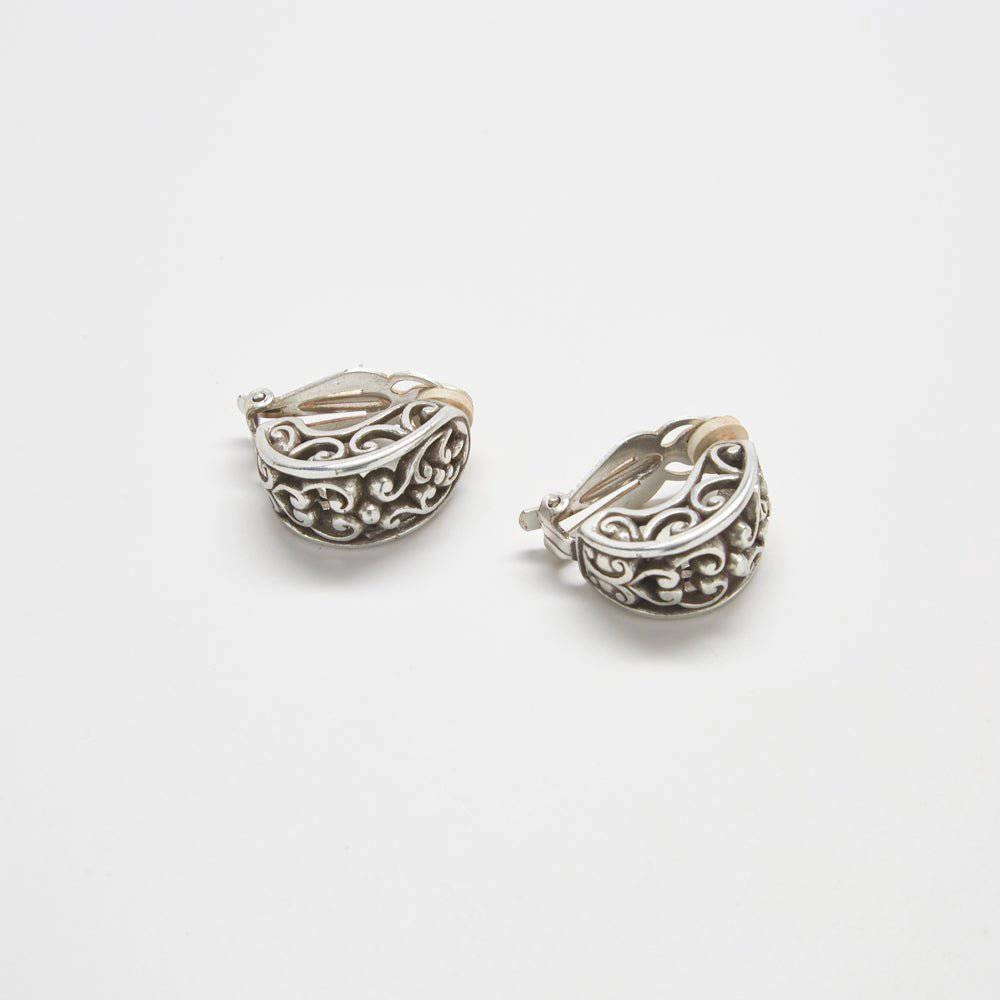 Versatile Craft Vintage Silver Patterned Stud Earrings