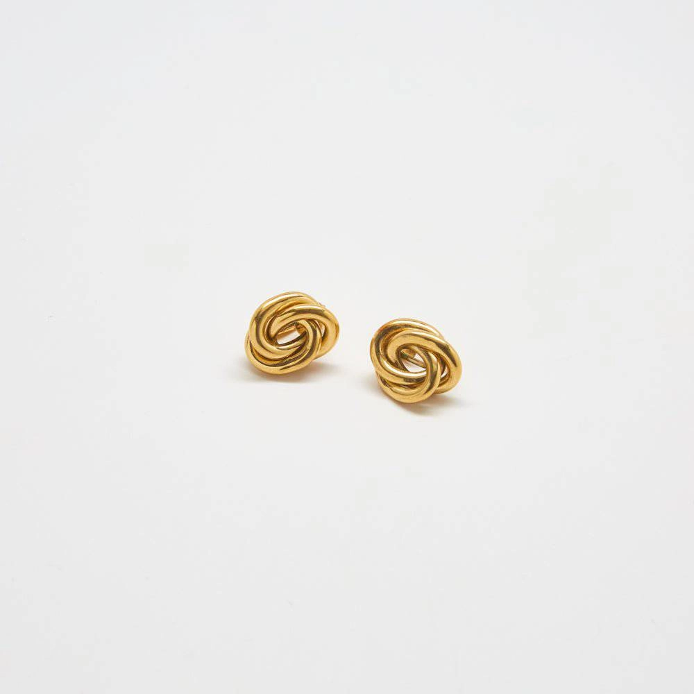 Polished Accessory Vintage Trifari Tiny Gold Knot Earrings