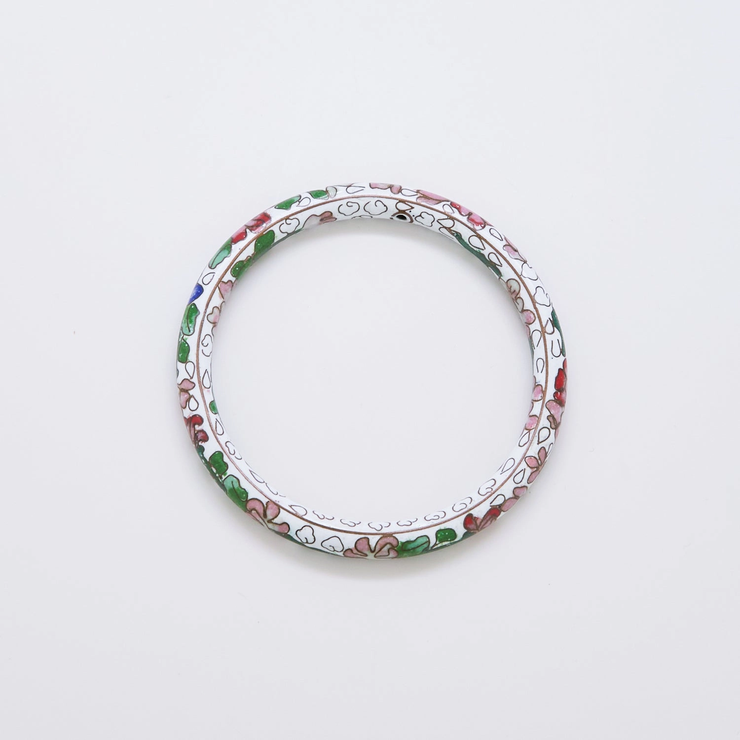 Vintage White Floral Bangle Everyday Duo Timeless Glam