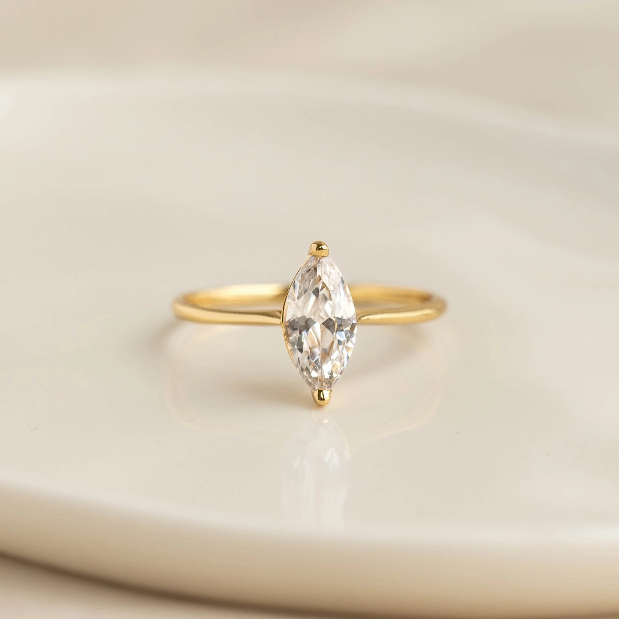 Personal Style Layered Design Marquise Ring - Adelaide