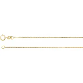 Exquisite Jewelry 14K Yellow Gold .75 mm Solid Box Chain  - 18"