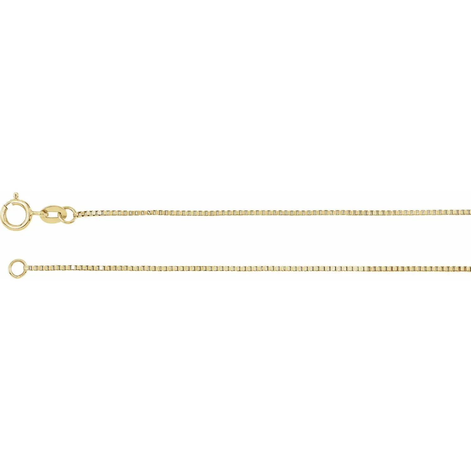 Exquisite Jewelry 14K Yellow Gold .75 mm Solid Box Chain  - 18"