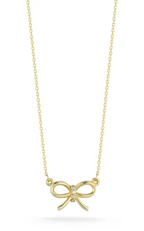 Bow Necklace with Diamonds Gleam Accent Date Ready