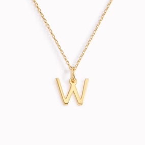 W Necklace / Gold Initial Necklace Luxe Shine