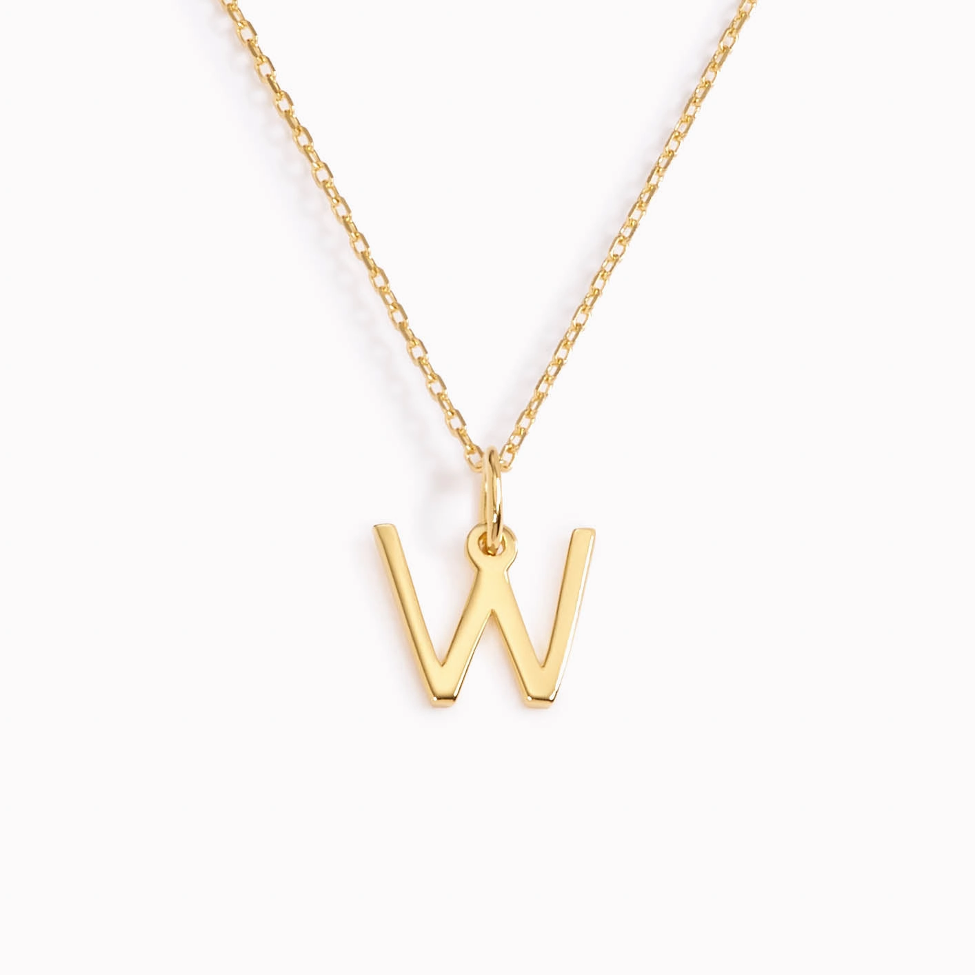 W Necklace / Gold Initial Necklace Luxe Shine