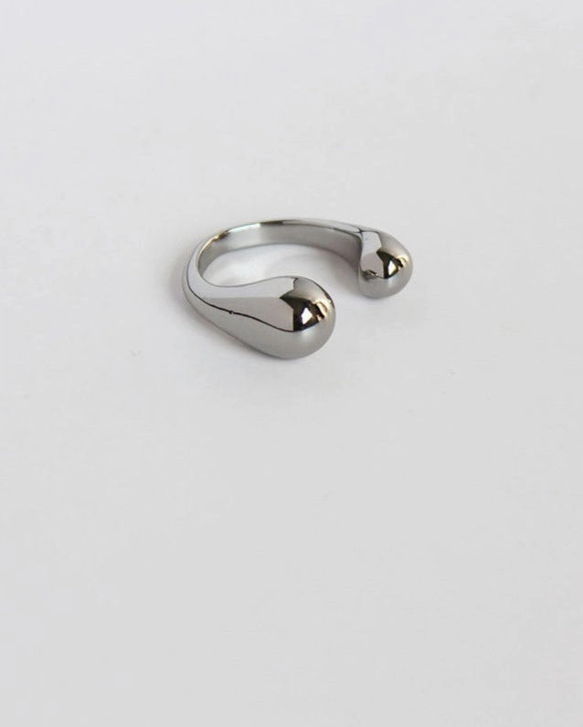 premium design Waterdrop Chunky Open Ring 18K Gold and Silver Minimalist Ring Band | Adjustable