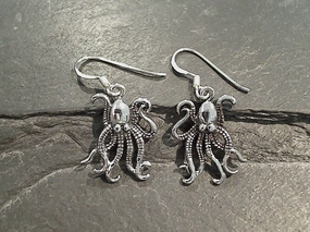 Sterling Silver Octopus Earrings Creative Ornament