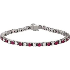 Instant Update Complete Fusions 14K White Ruby & 2 1/3 CTW Diamond 7" Bracelet
