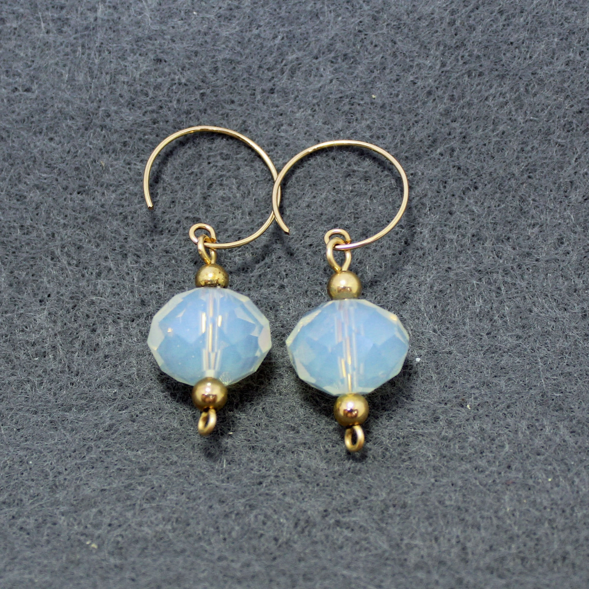 Gorgeous Accent Opulent Accessory Glowing Fancy Opalite Bead Dangle Earrings