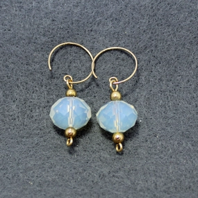 Gorgeous Accent Opulent Accessory Glowing Fancy Opalite Bead Dangle Earrings