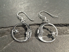 Sterling Silver Moon And Star Earrings Durable Finish