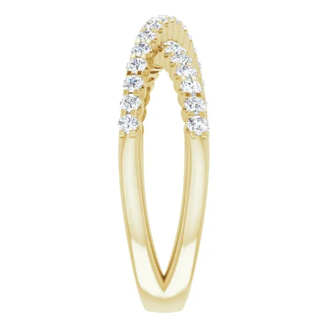 14K Yellow 1/2 CTW Diamond Criss Cross Diamond Ring Quick Gift